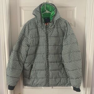 XXL Scotch & Soda Green and White Puffer Jacket